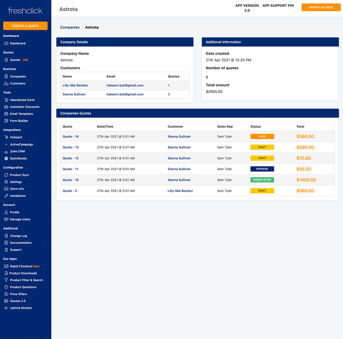 View Company information