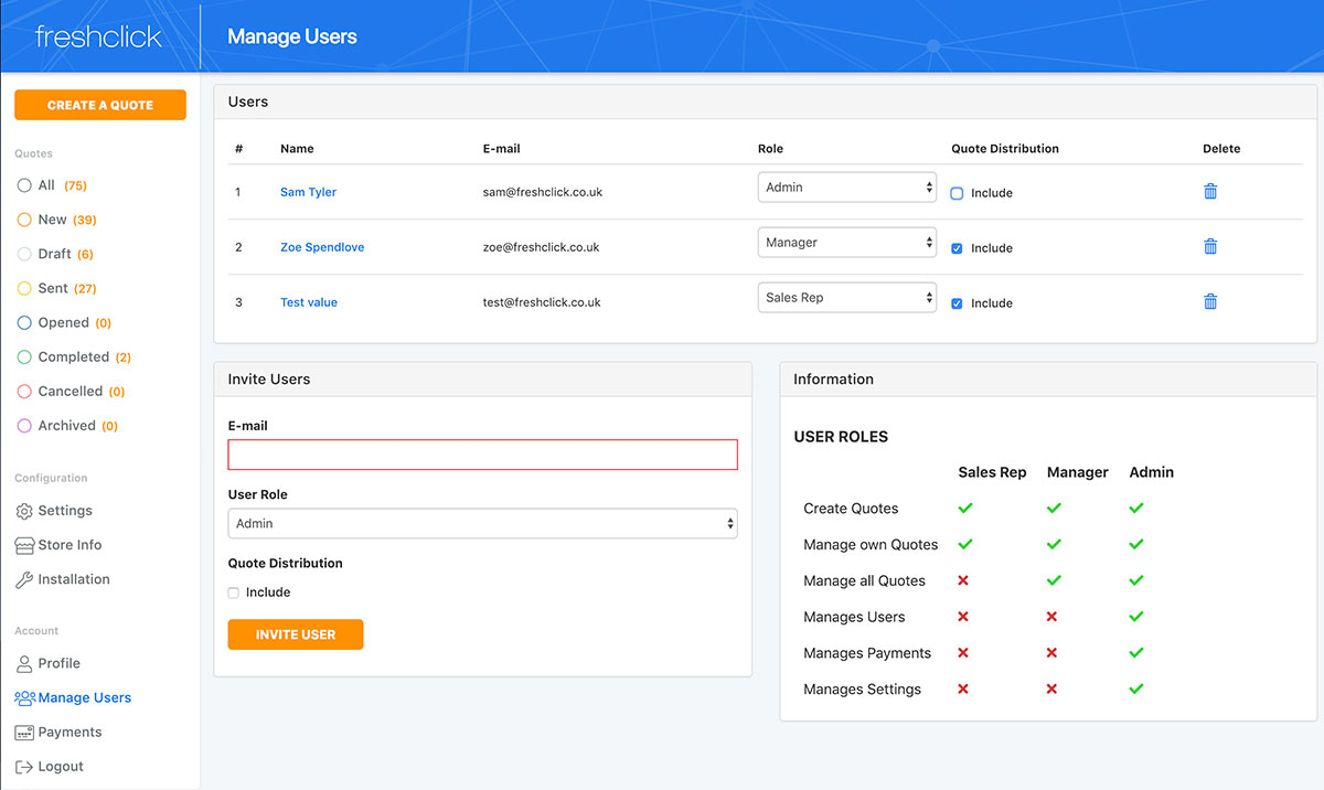 Manage Users